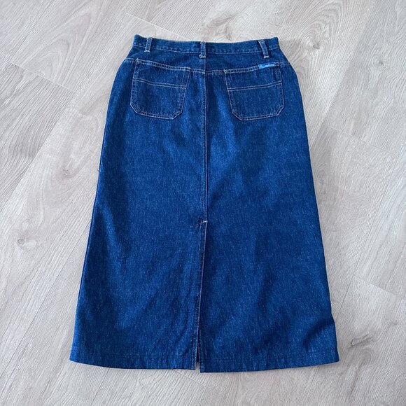 Vintage 90's Midi Denim Jean Skirt sz S - Picture 4 of 13
